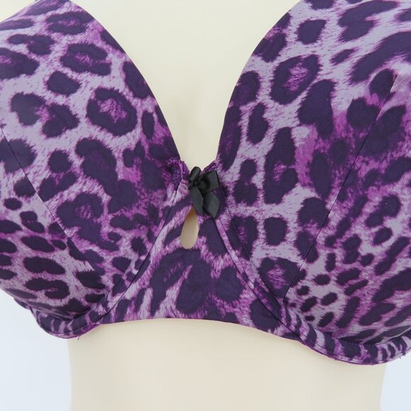 Torrid Curve 44B Bra Purple Black Cheetah Leopard Animal Print Underwire Lined - Picture 3 of 15